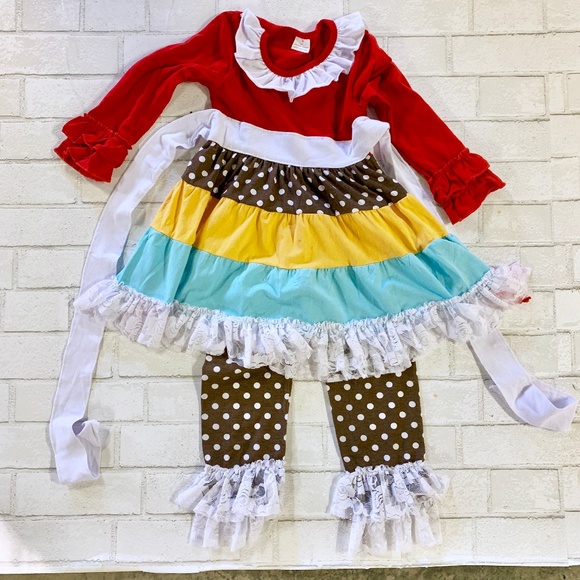 Other - Toddler Girl Ruffle Shirt & Pants w/ Lace 3T NWOT